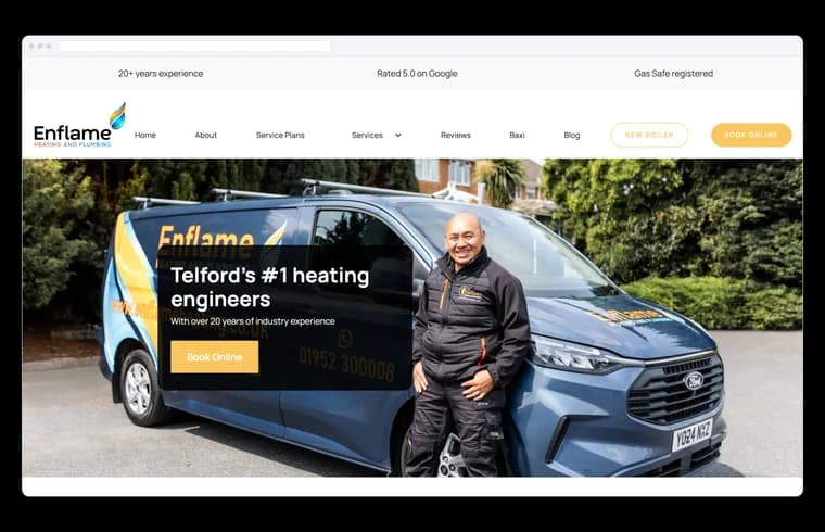 Enflame Heating website